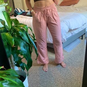 Light pink linen pants